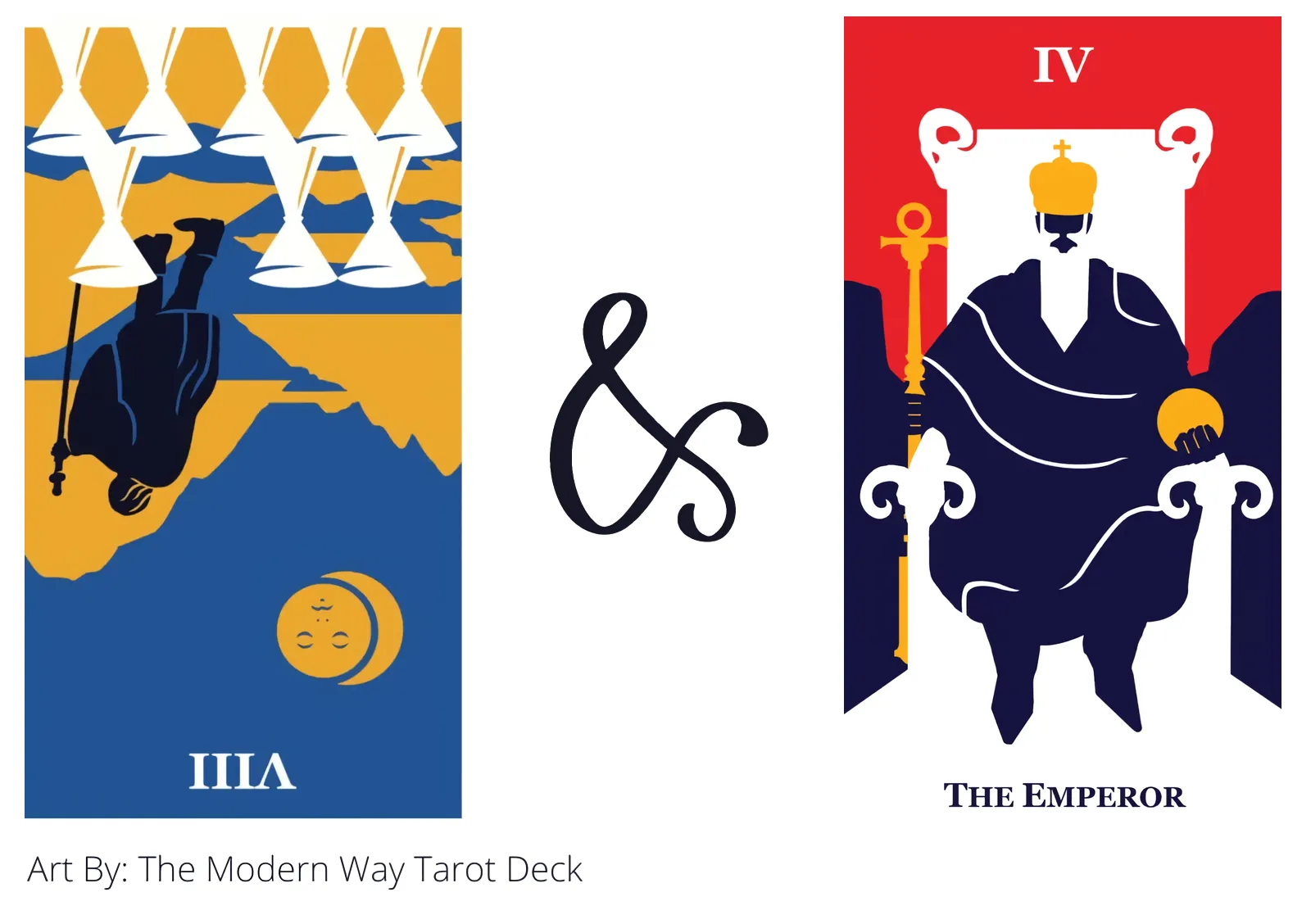 eight of cups reversed and the emperor tarot cards together