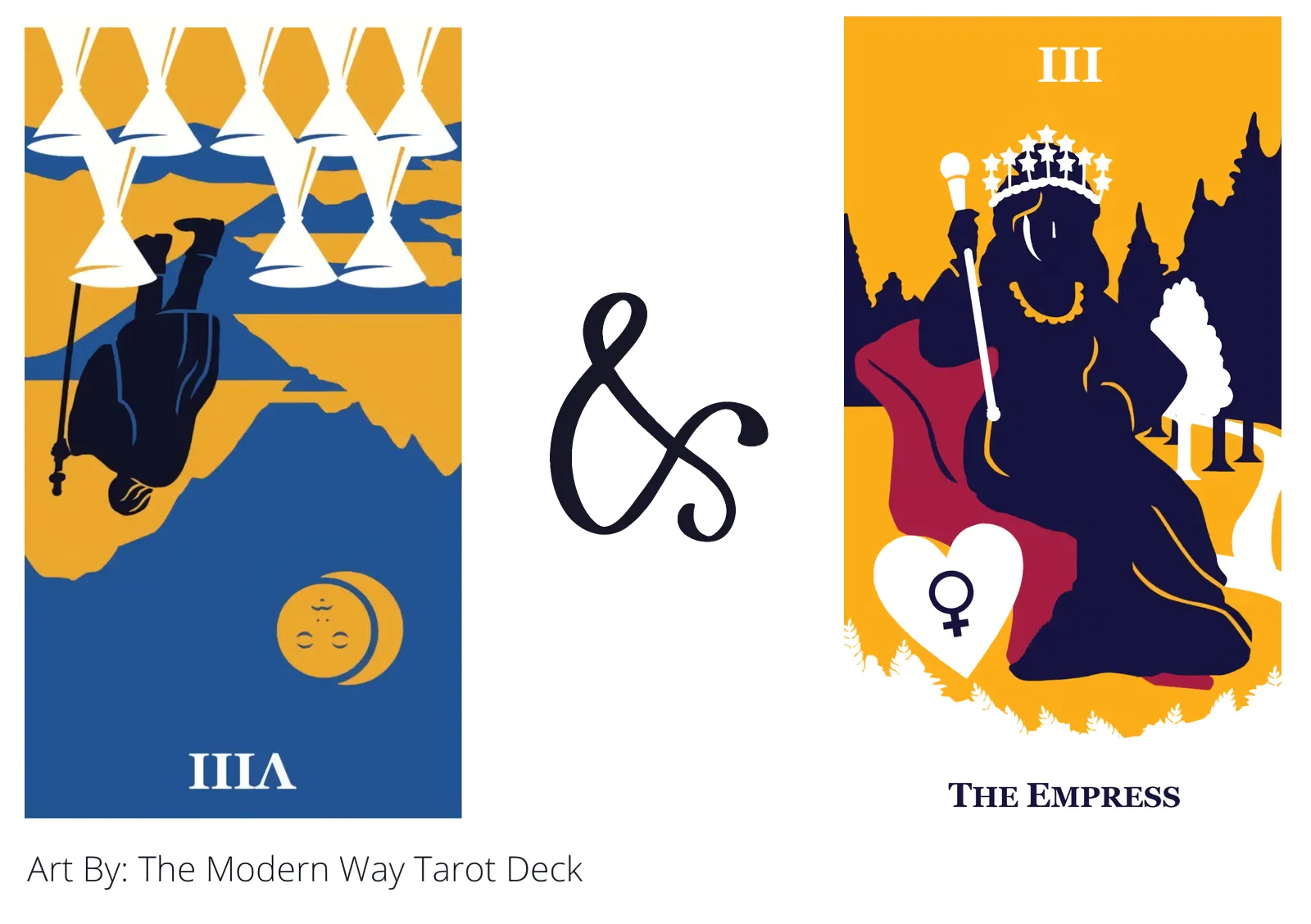 eight of cups reversed and the empress tarot cards together