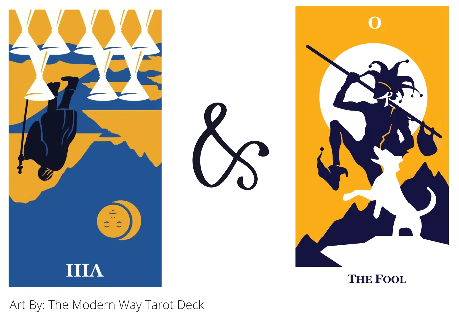 eight of cups reversed and the fool tarot cards together