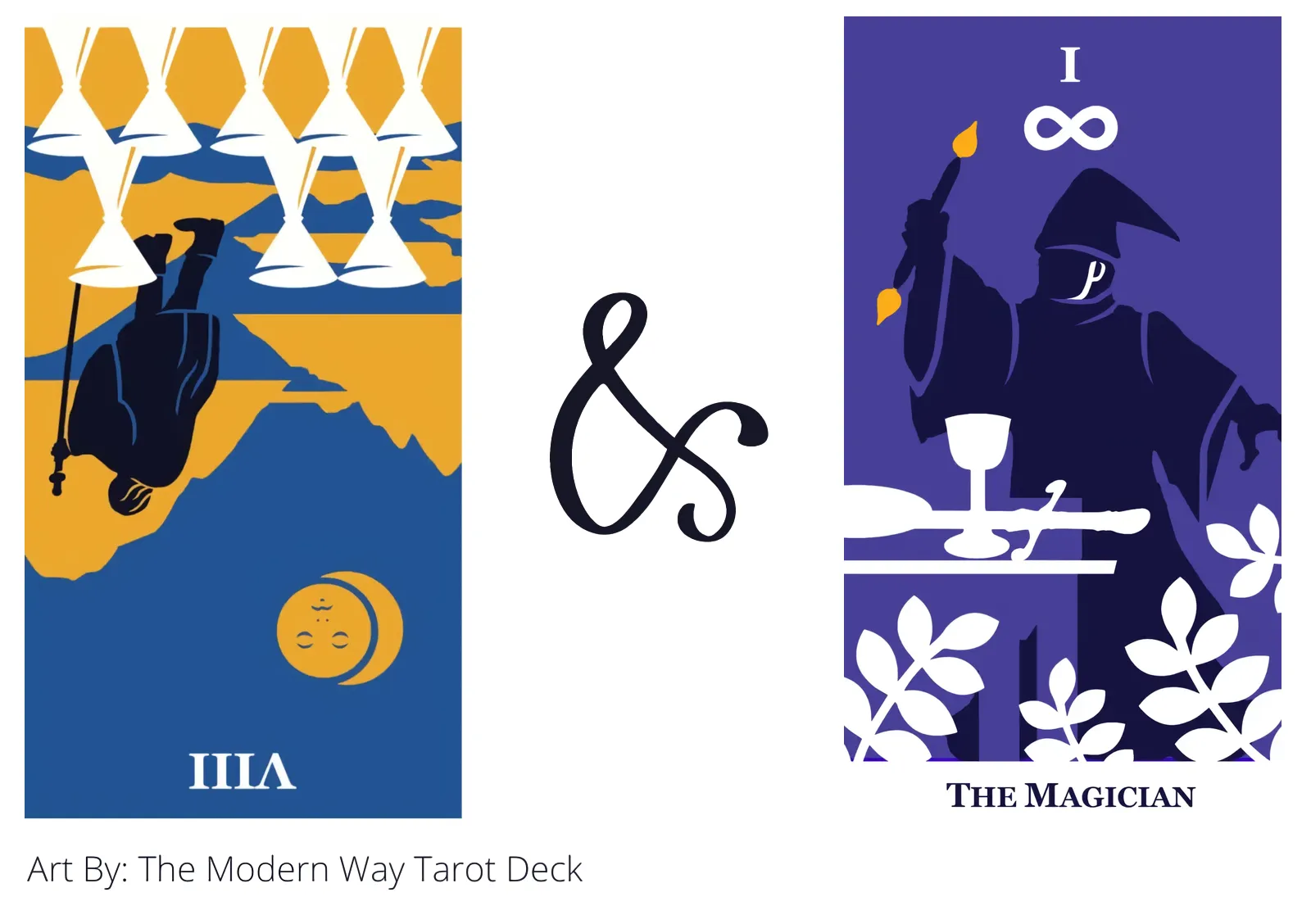 eight of cups reversed and the magician tarot cards together