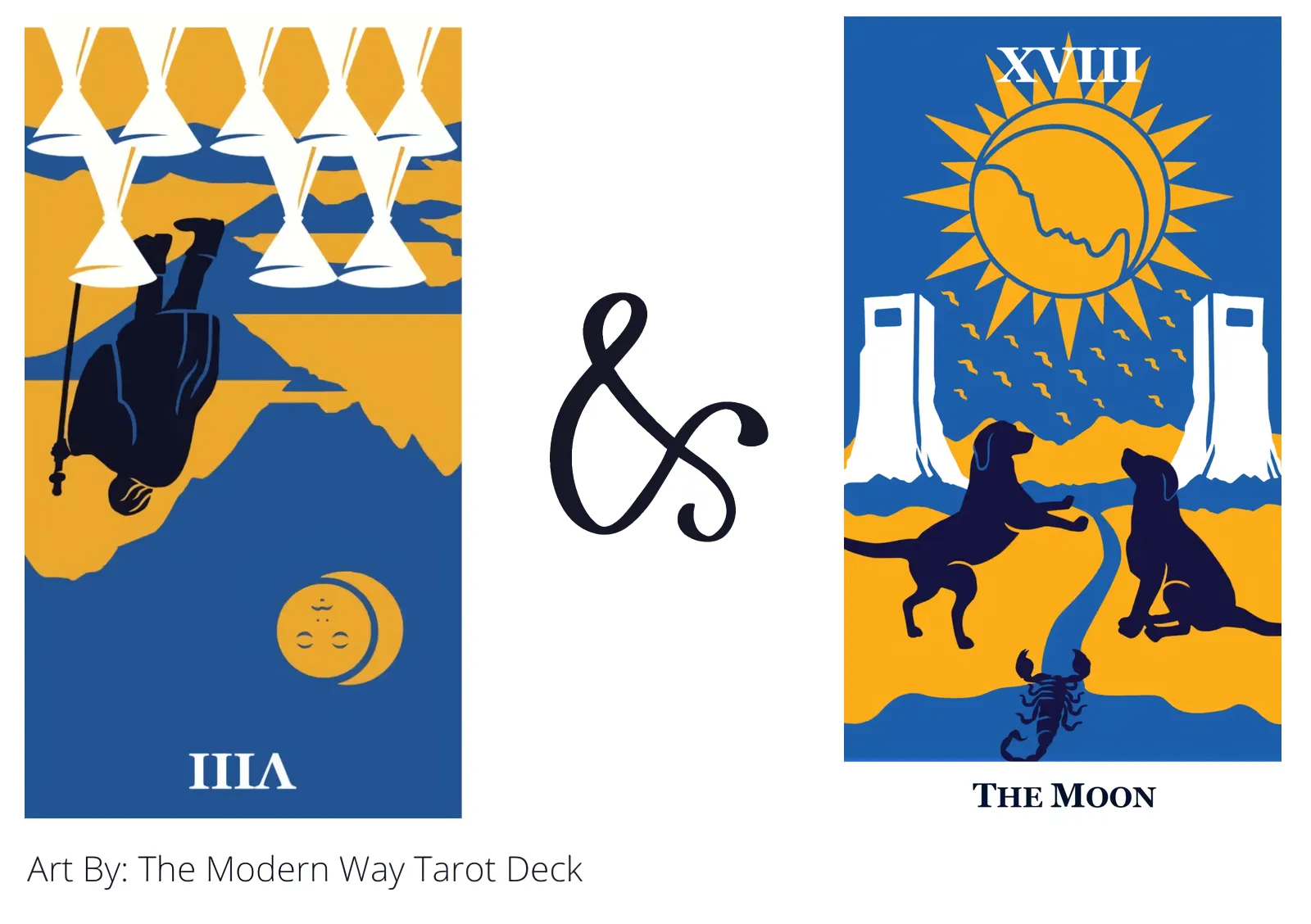 eight of cups reversed and the moon tarot cards together