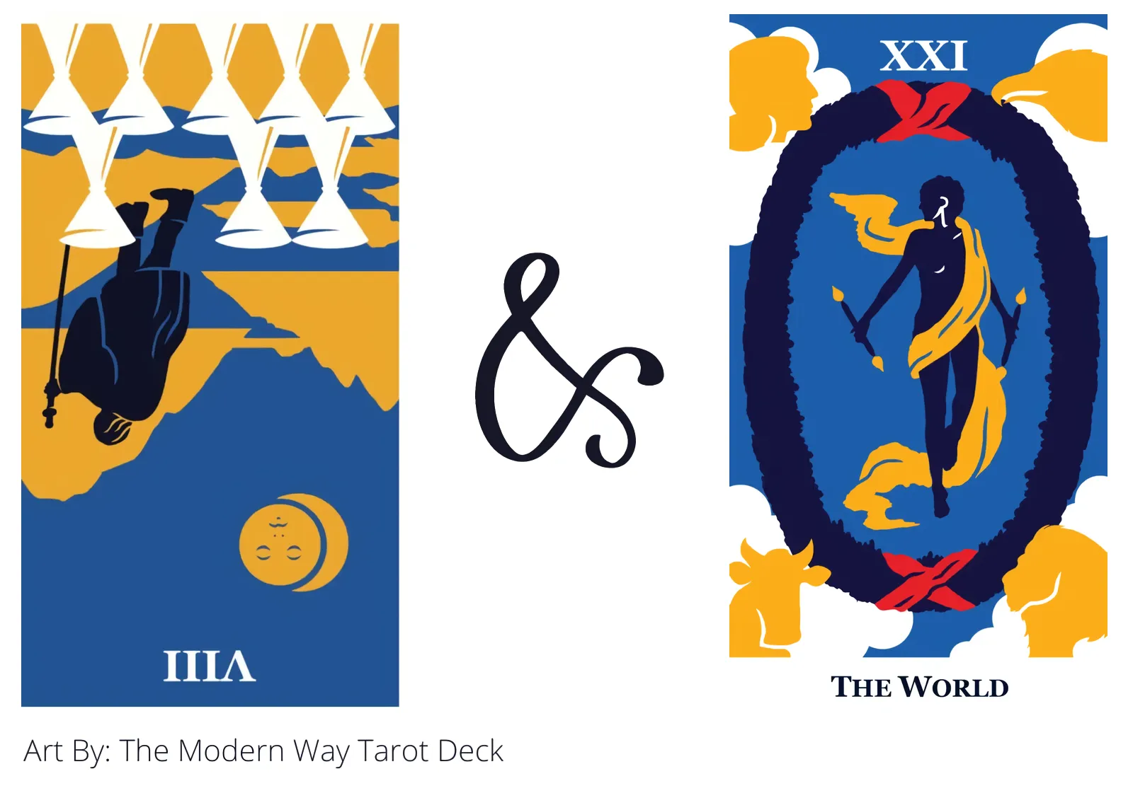 eight of cups reversed and the world tarot cards together