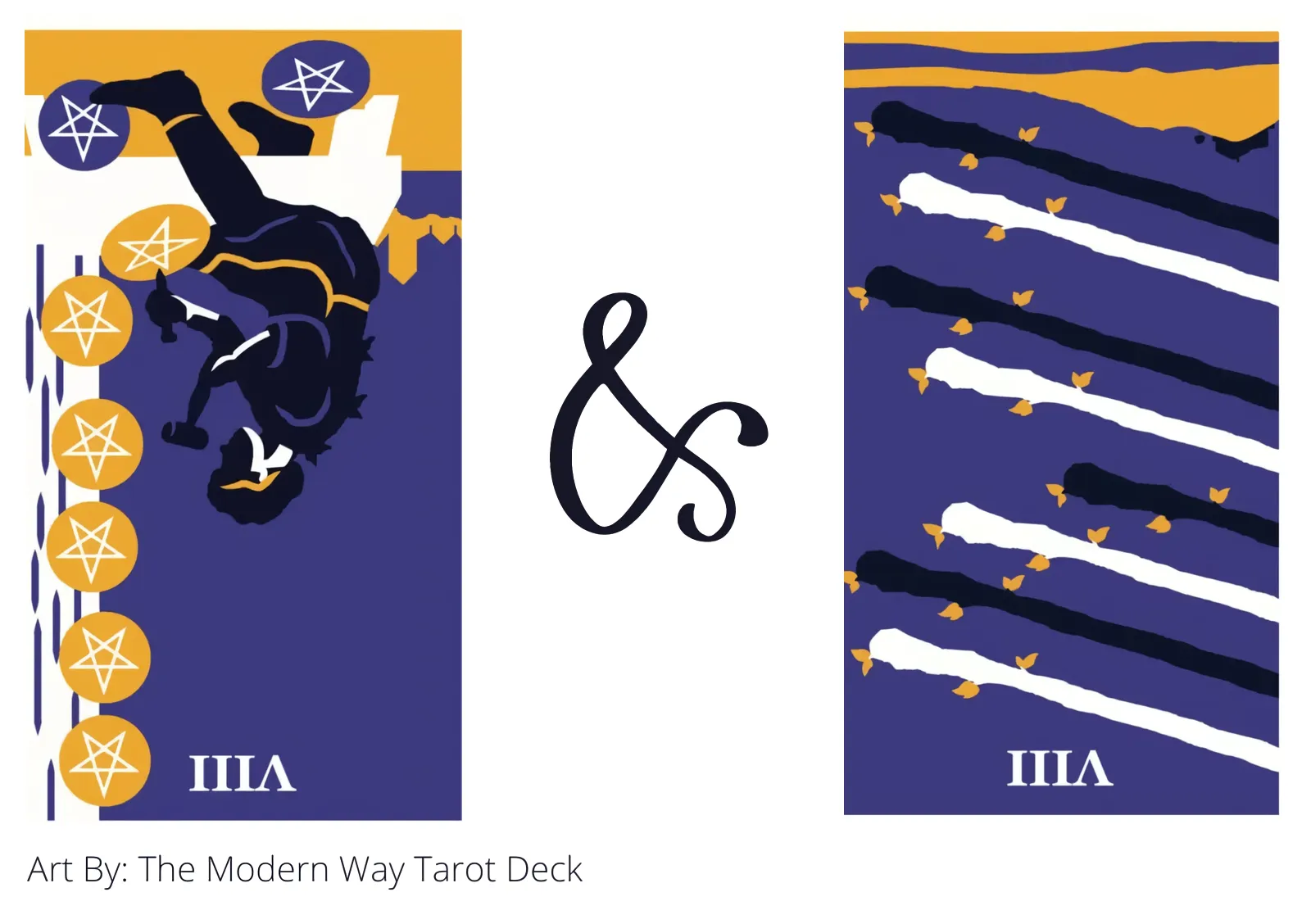 eight of pentacles reversed and eight of wands reversed tarot cards together