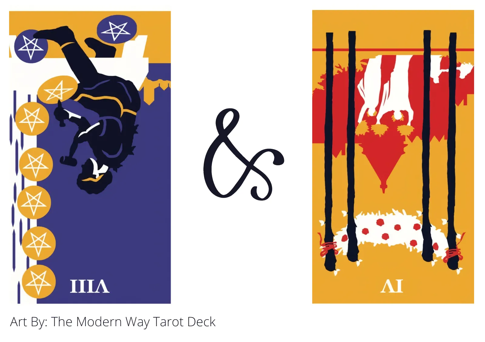 eight of pentacles reversed and four of wands reversed tarot cards together