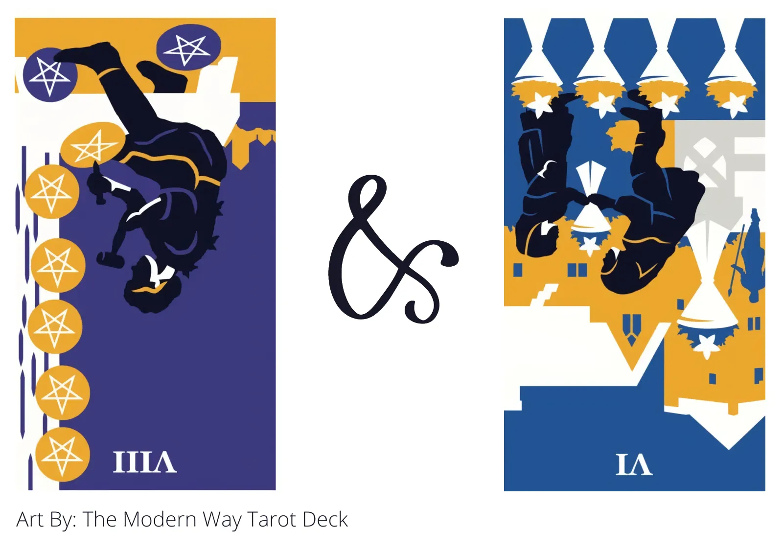 eight of pentacles reversed and six of cups reversed tarot cards together