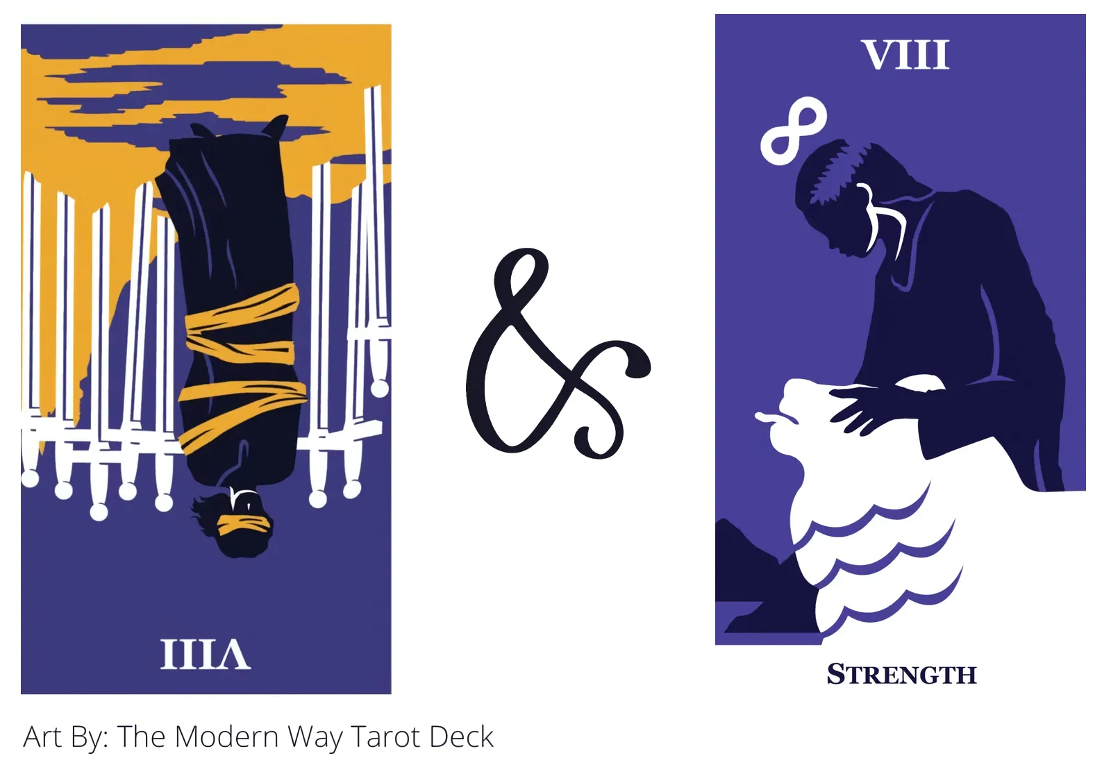 eight of swords reversed and strength tarot cards together