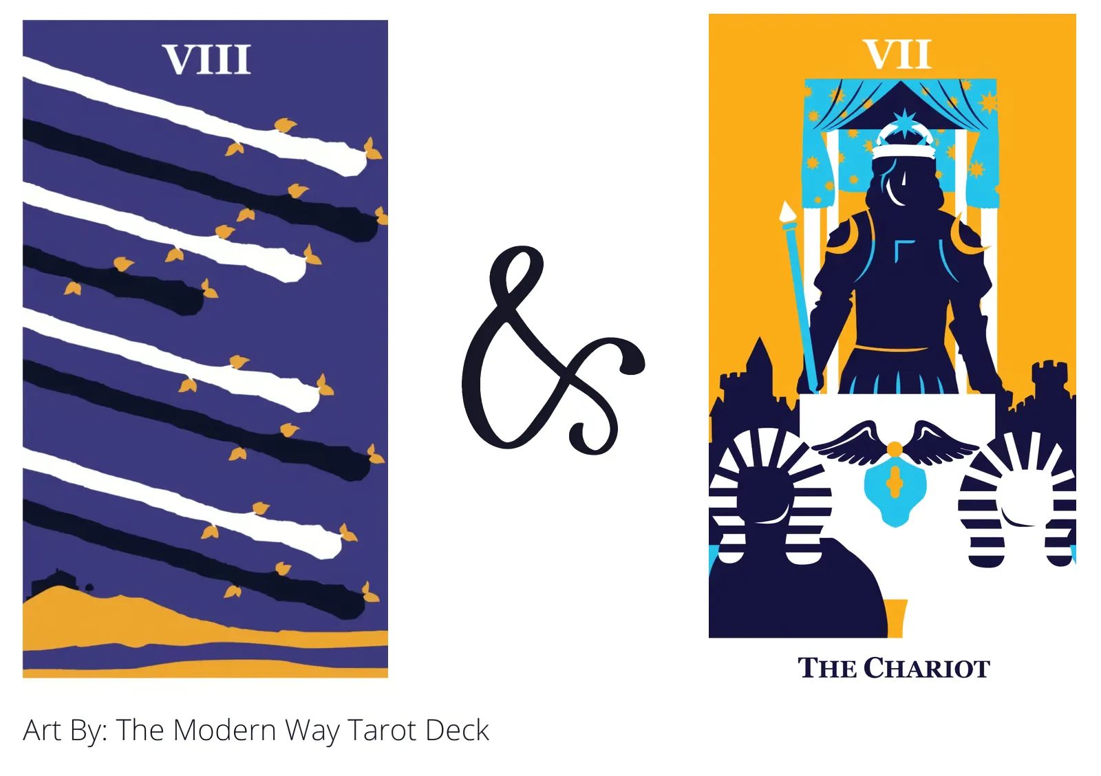 eight of wands and the chariot tarot cards together