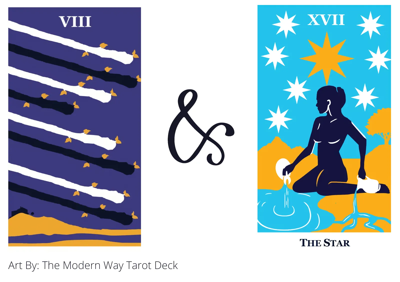 eight of wands and the star tarot cards together