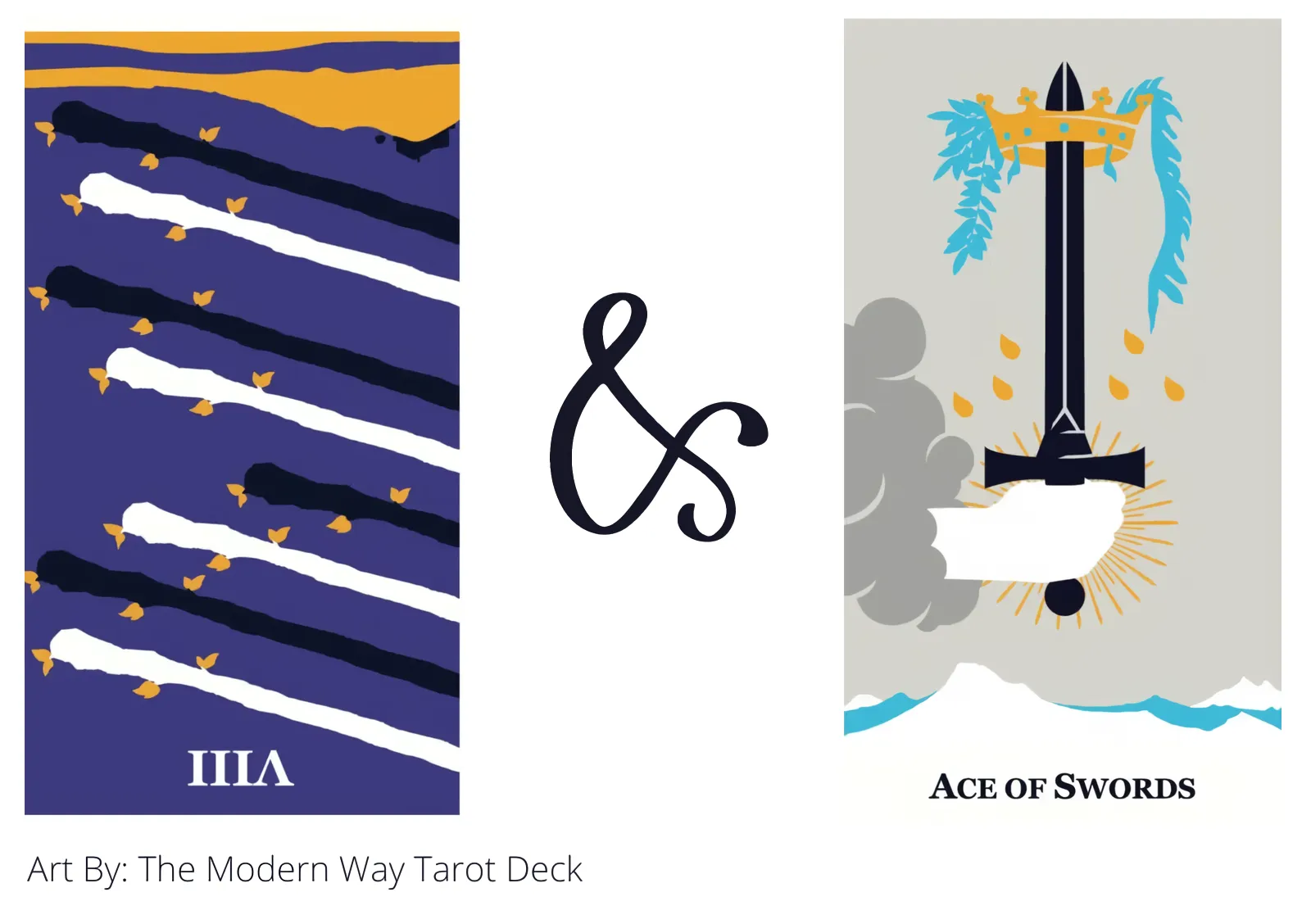 eight of wands reversed and ace of swords tarot cards together
