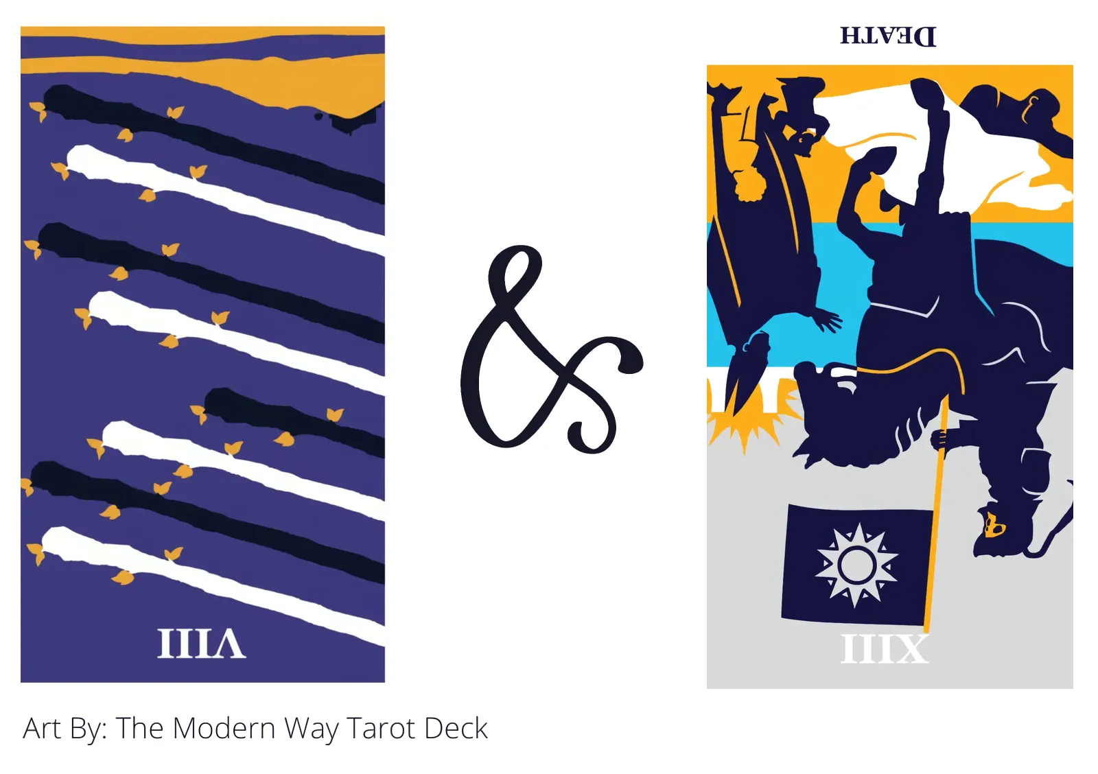 eight of wands reversed and death reversed tarot cards together