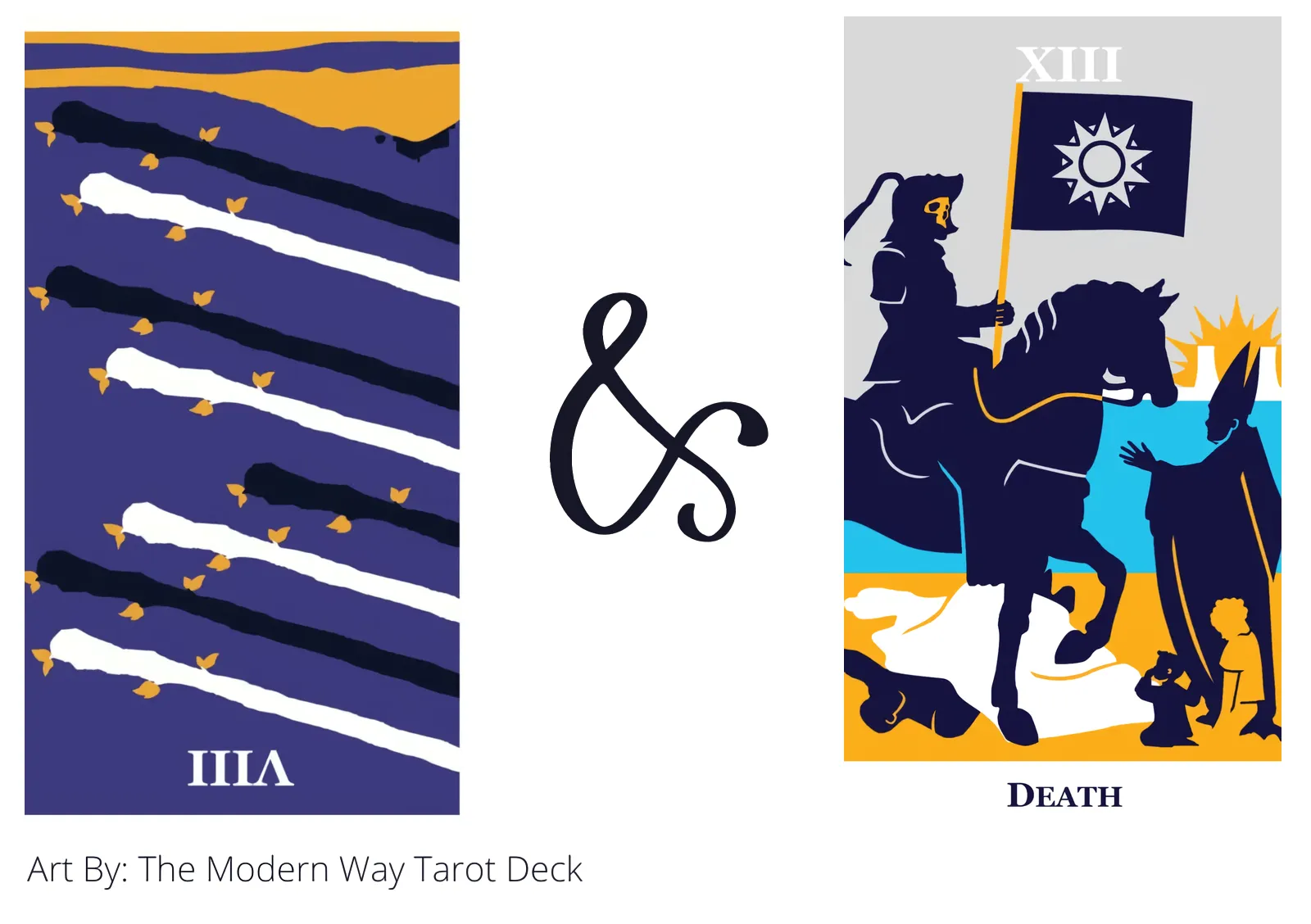 eight of wands reversed and death tarot cards together