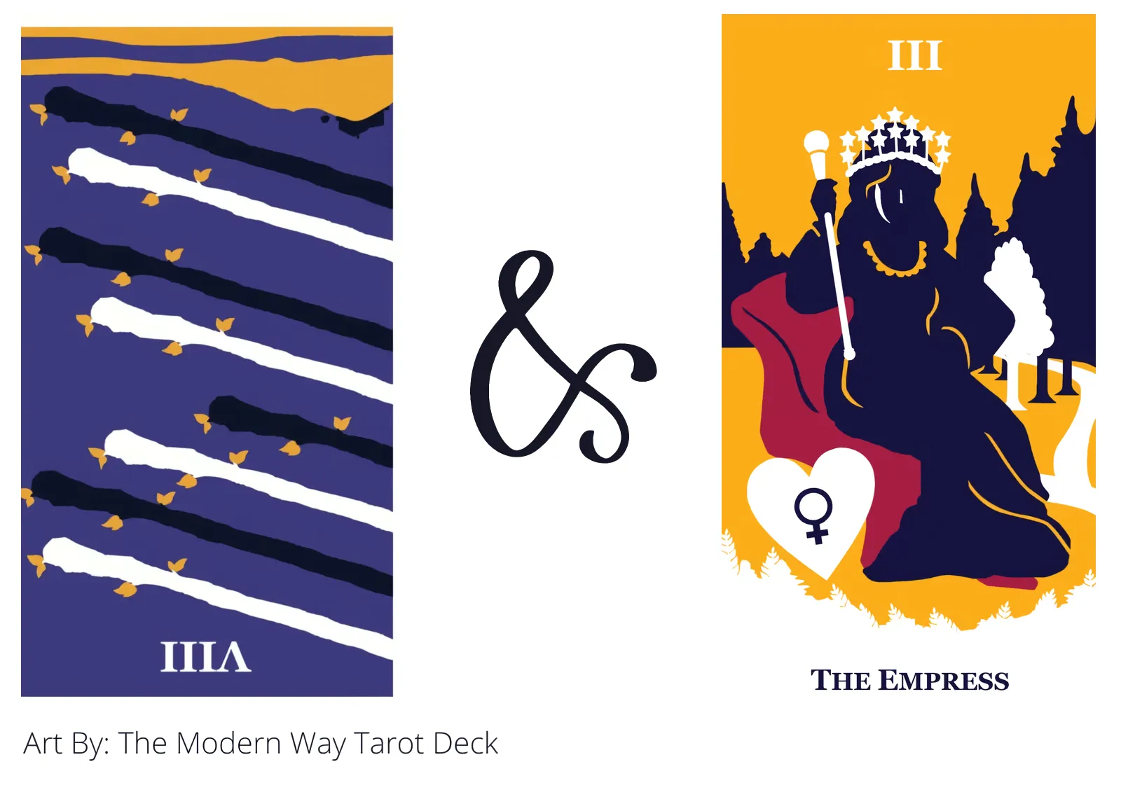 eight of wands reversed and the empress tarot cards together