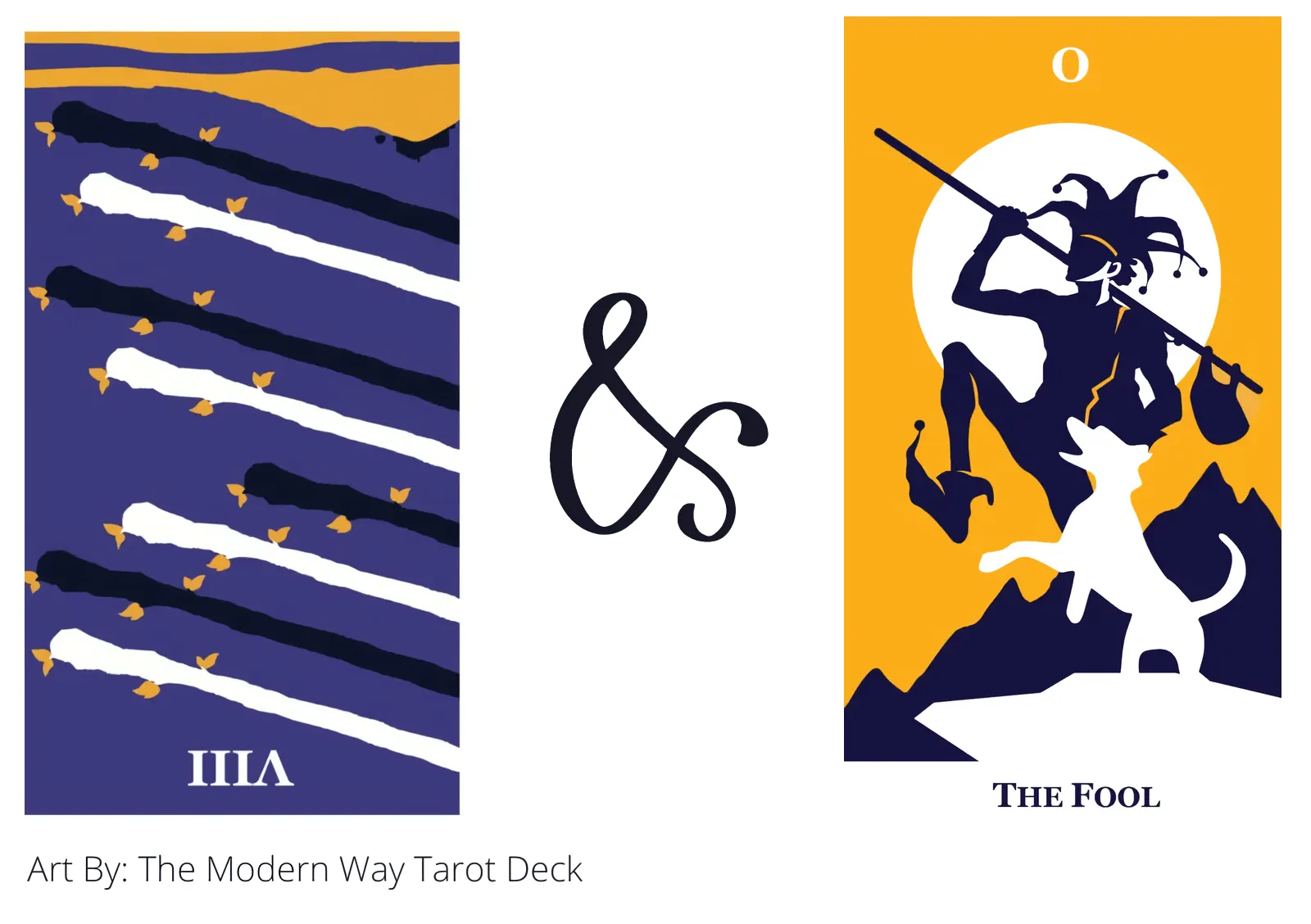 eight of wands reversed and the fool tarot cards together