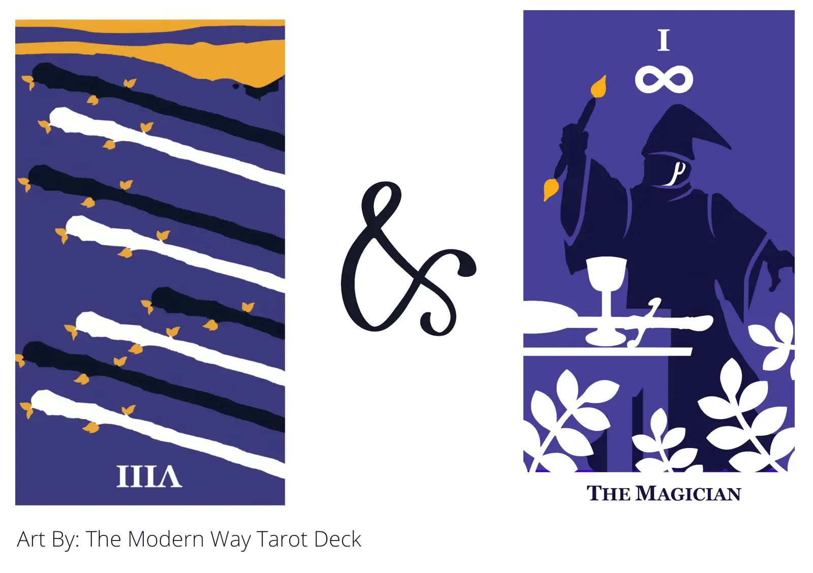 eight of wands reversed and the magician tarot cards together