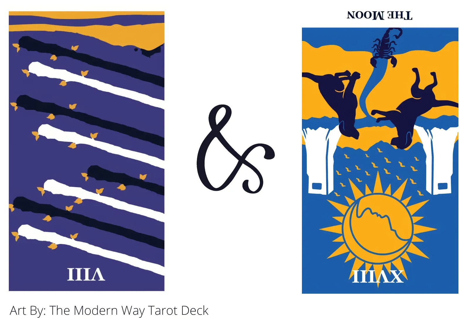 eight of wands reversed and the moon reversed tarot cards together