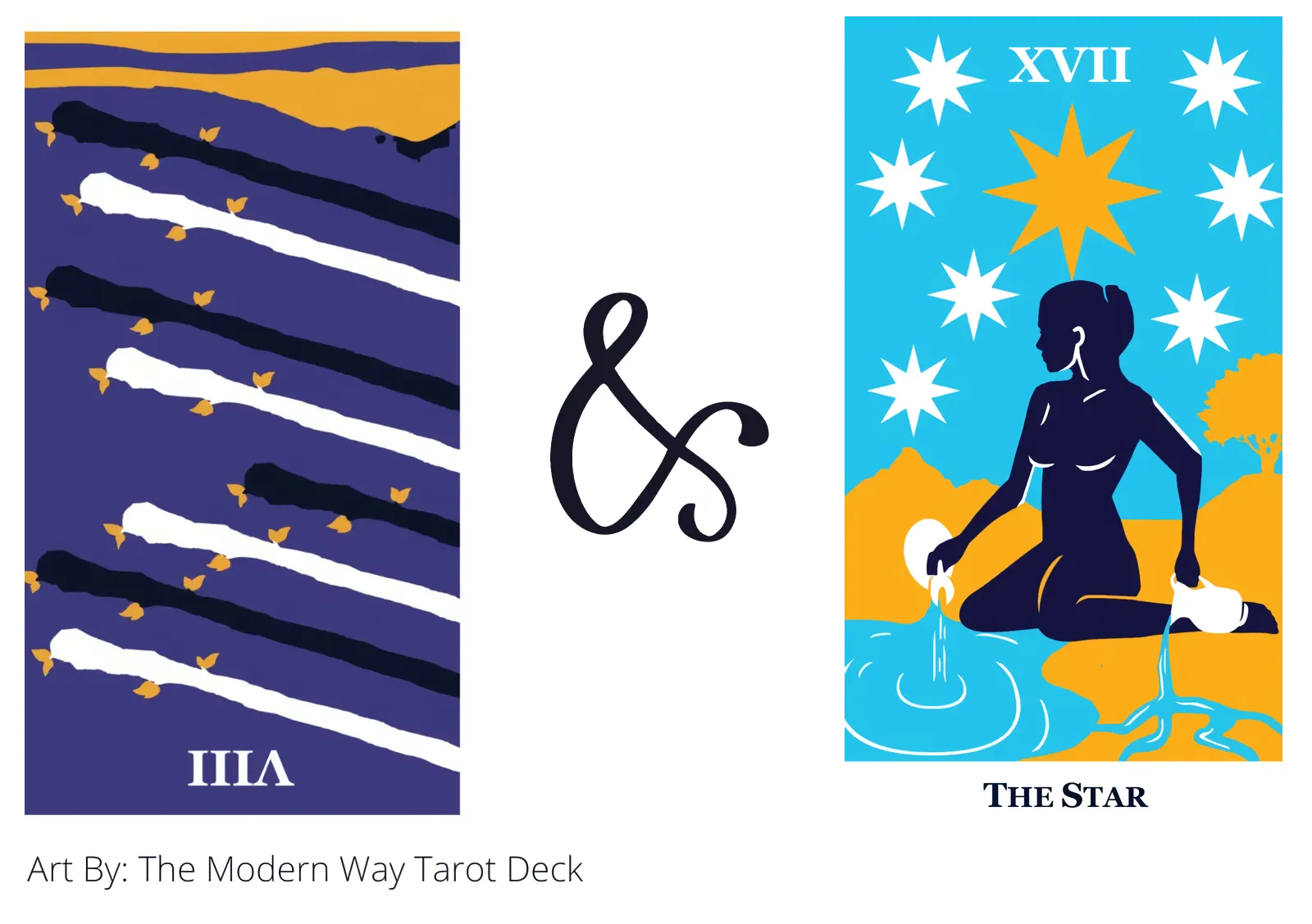 eight of wands reversed and the star tarot cards together
