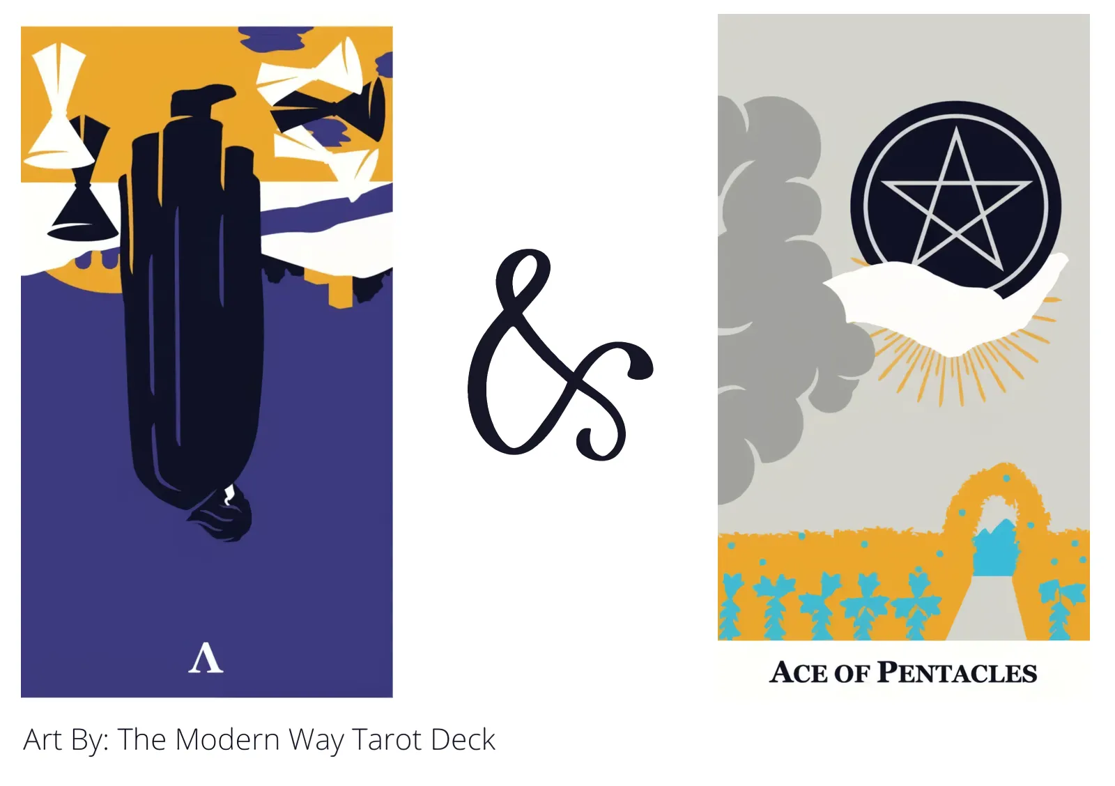 five of cups reversed and ace of pentacles tarot cards together