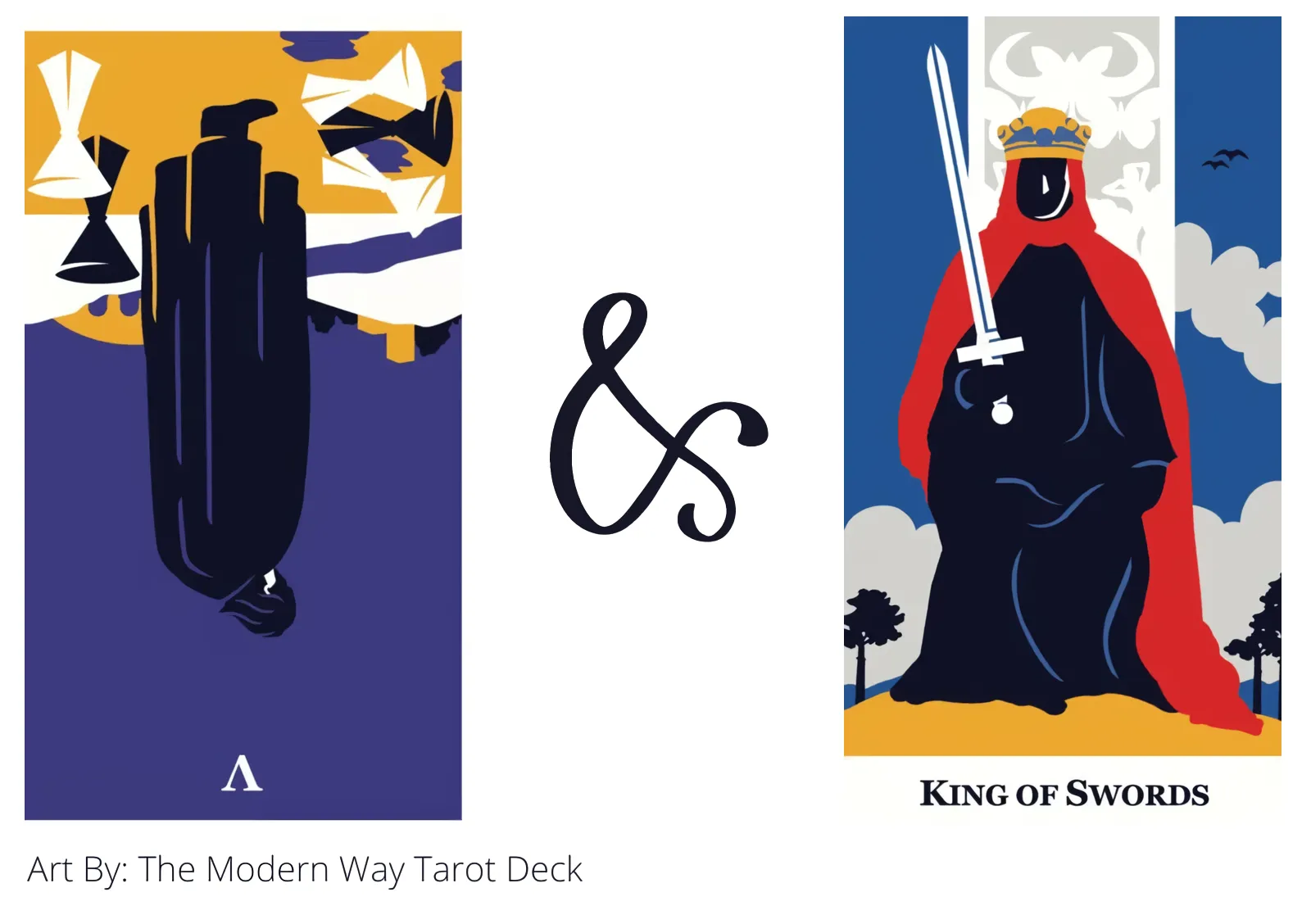 five of cups reversed and king of swords tarot cards together