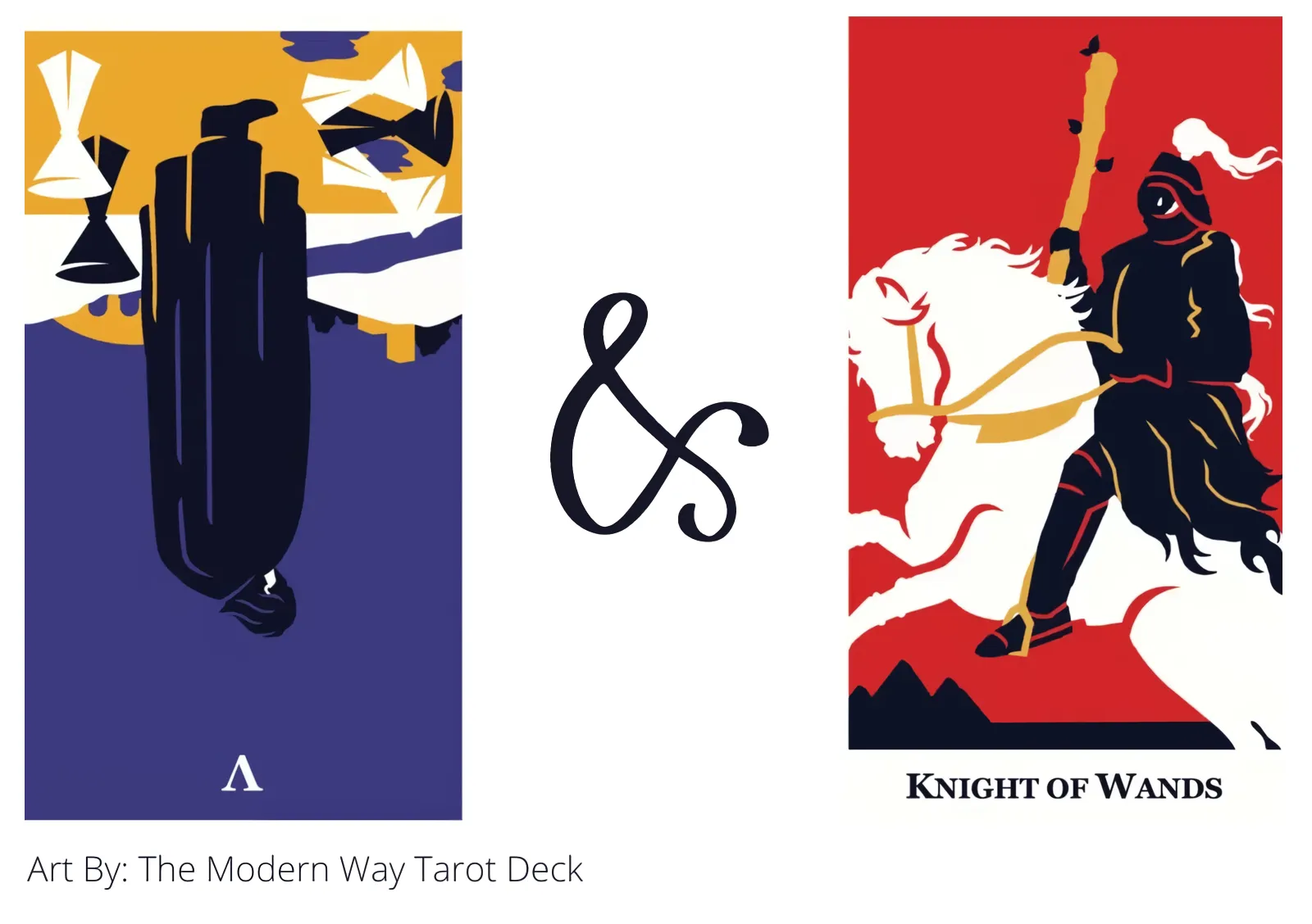 five of cups reversed and knight of wands tarot cards together