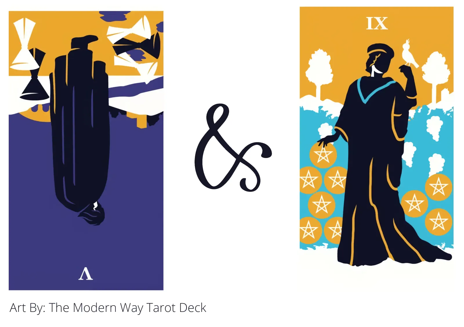 five of cups reversed and nine of pentacles tarot cards together