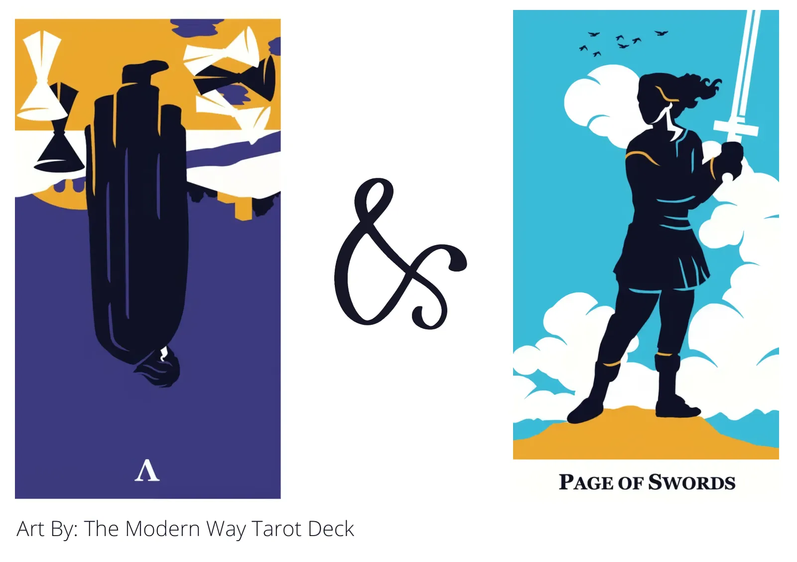 five of cups reversed and page of swords tarot cards together
