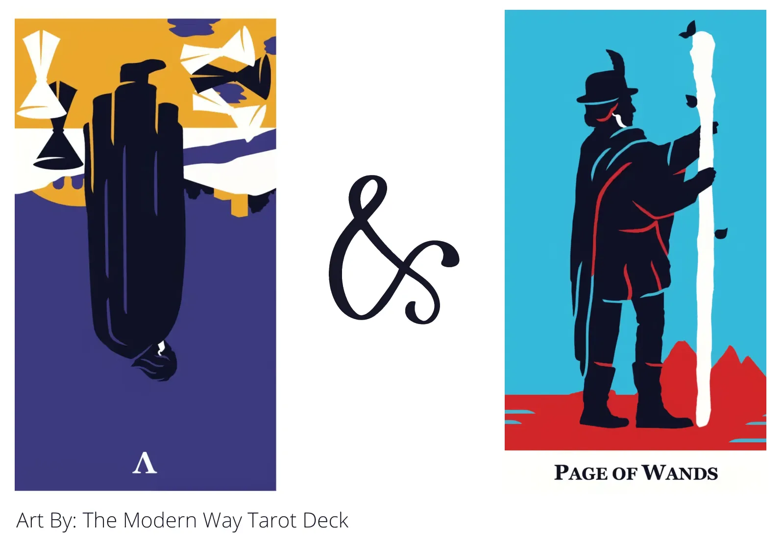 five of cups reversed and page of wands tarot cards together