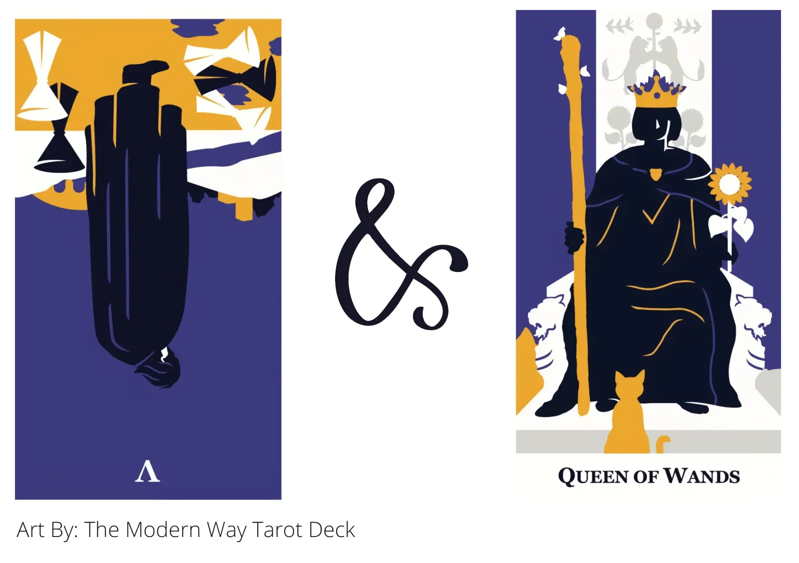 five of cups reversed and queen of wands tarot cards together
