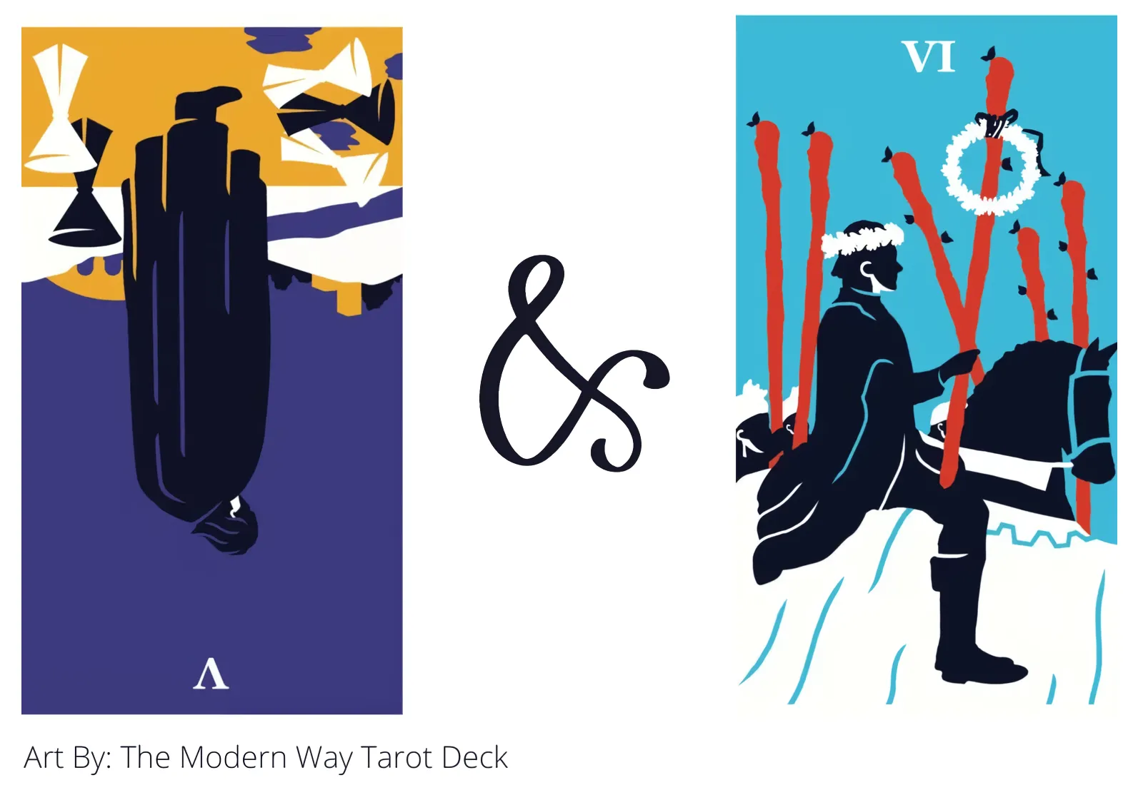 five of cups reversed and six of wands tarot cards together