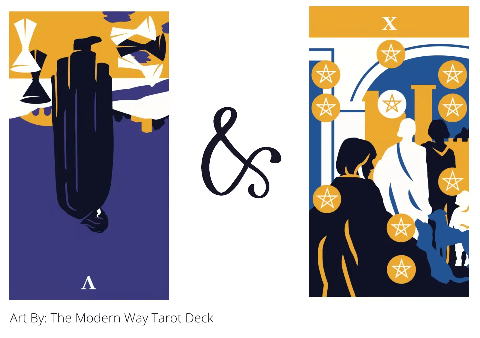 five of cups reversed and ten of pentacles tarot cards together