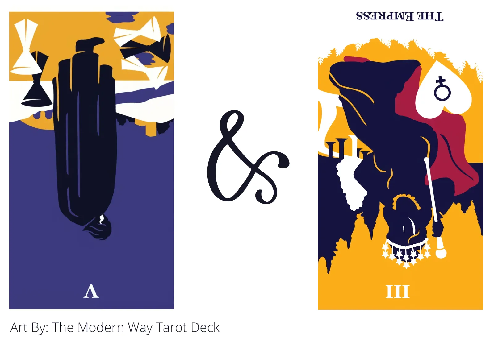 five of cups reversed and the empress reversed tarot cards together