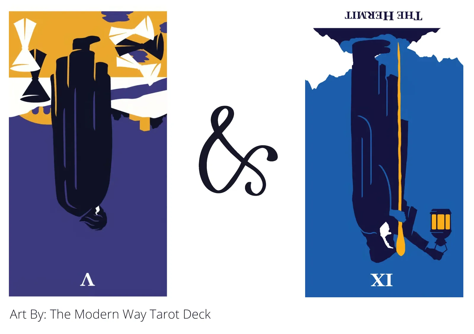 five of cups reversed and the hermit reversed tarot cards together