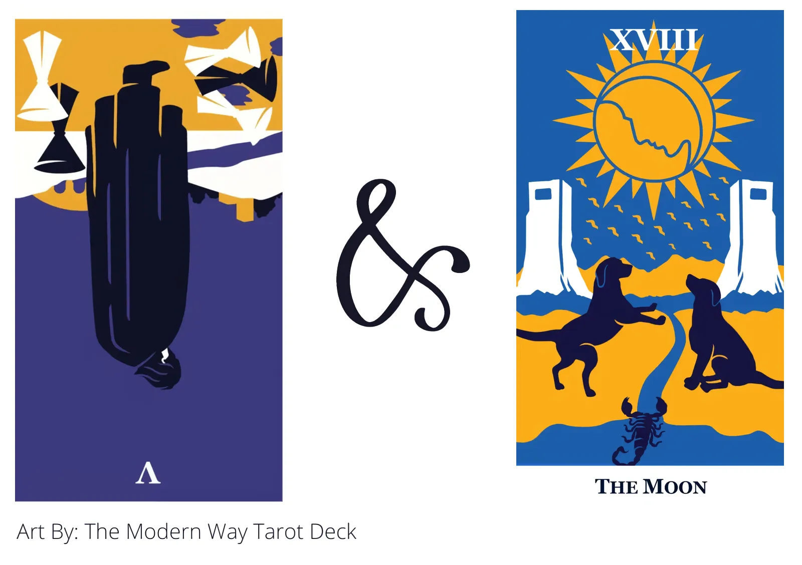 five of cups reversed and the moon tarot cards together