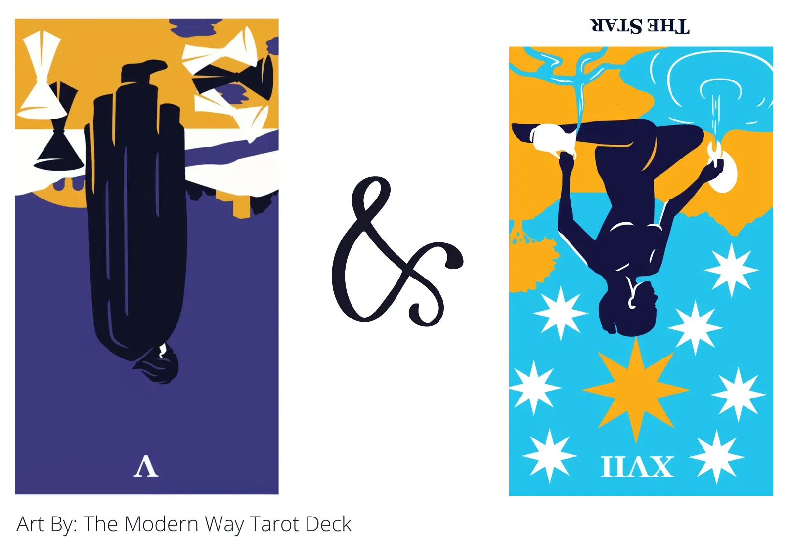 five of cups reversed and the star reversed tarot cards together