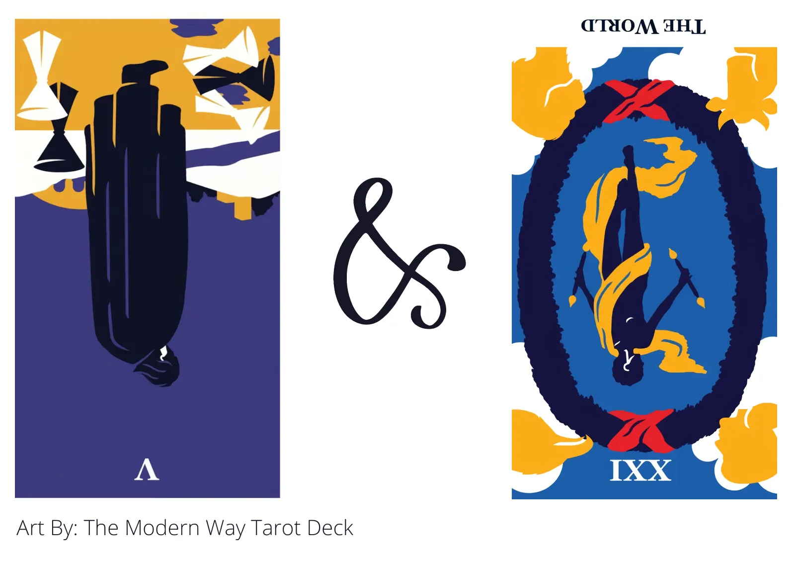 five of cups reversed and the world reversed tarot cards together