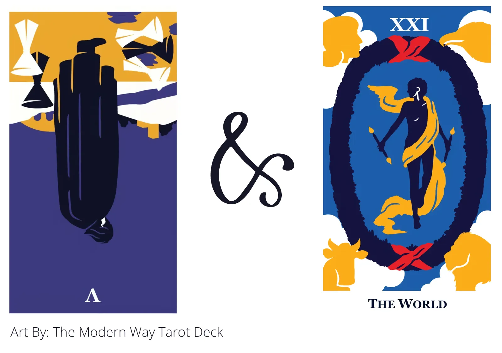 five of cups reversed and the world tarot cards together