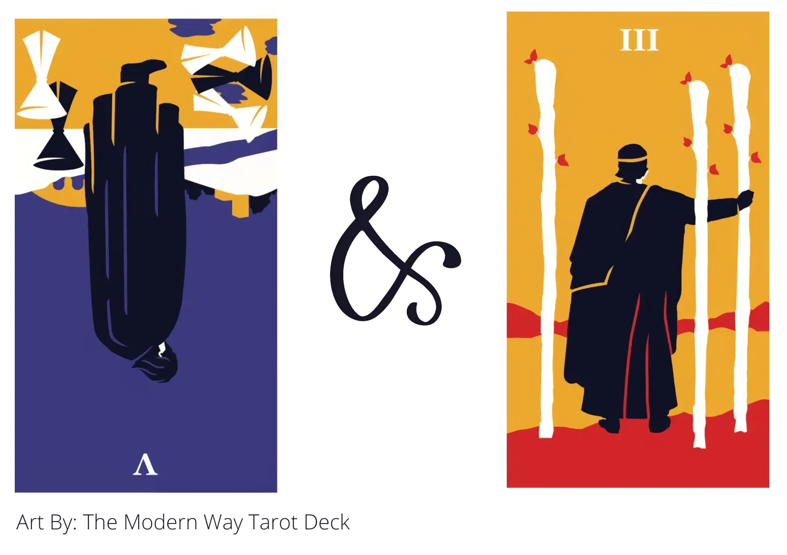 five of cups reversed and three of wands tarot cards together