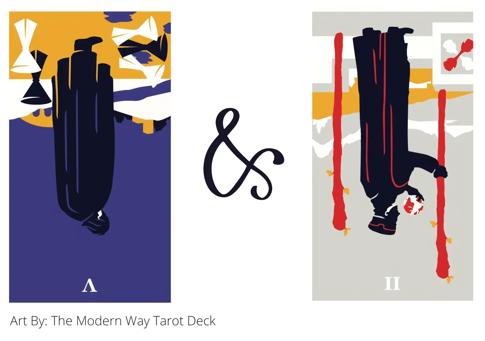 five of cups reversed and two of wands reversed tarot cards together