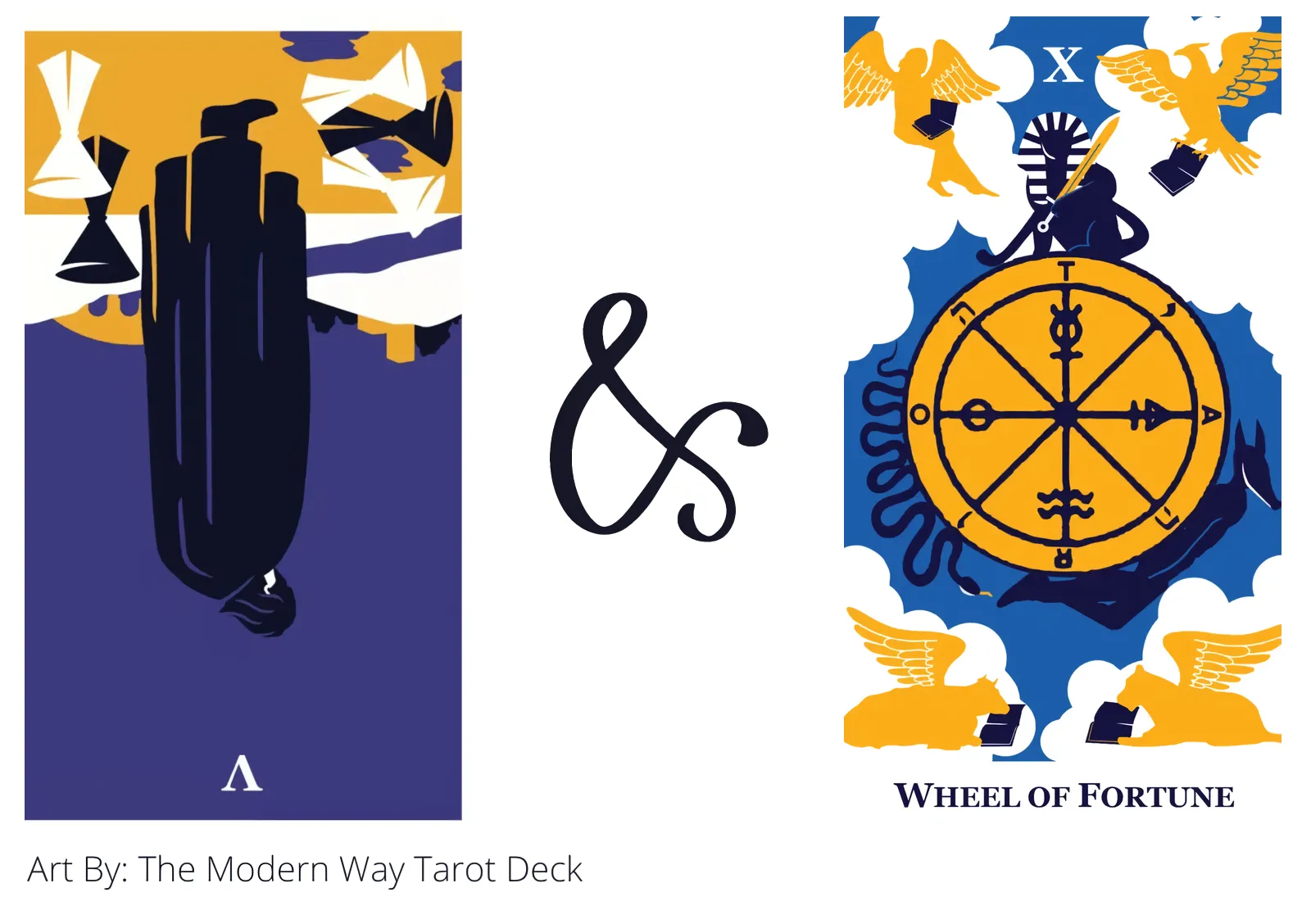 five of cups reversed and wheel of fortune tarot cards together