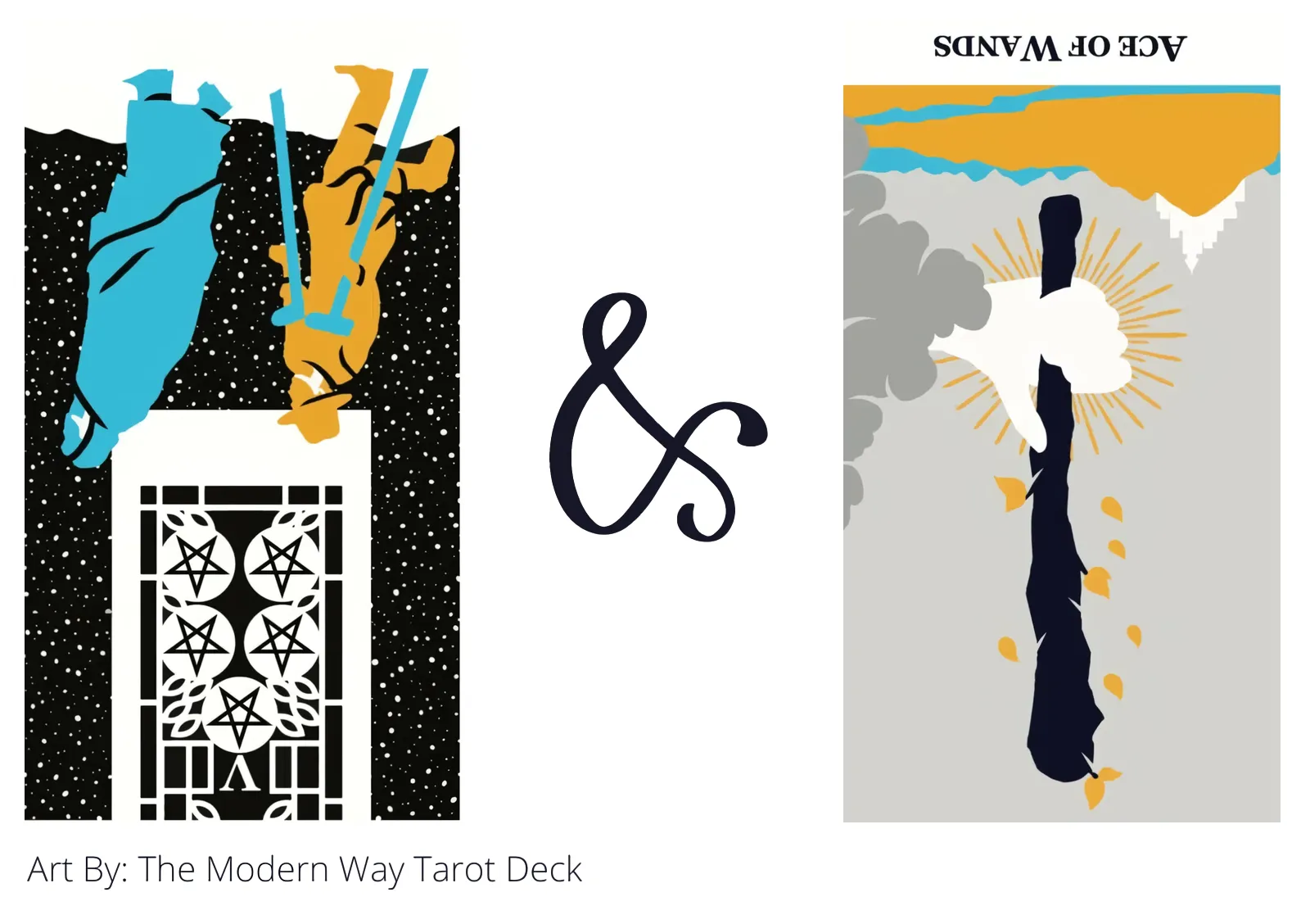 five of pentacles reversed and ace of wands reversed tarot cards together