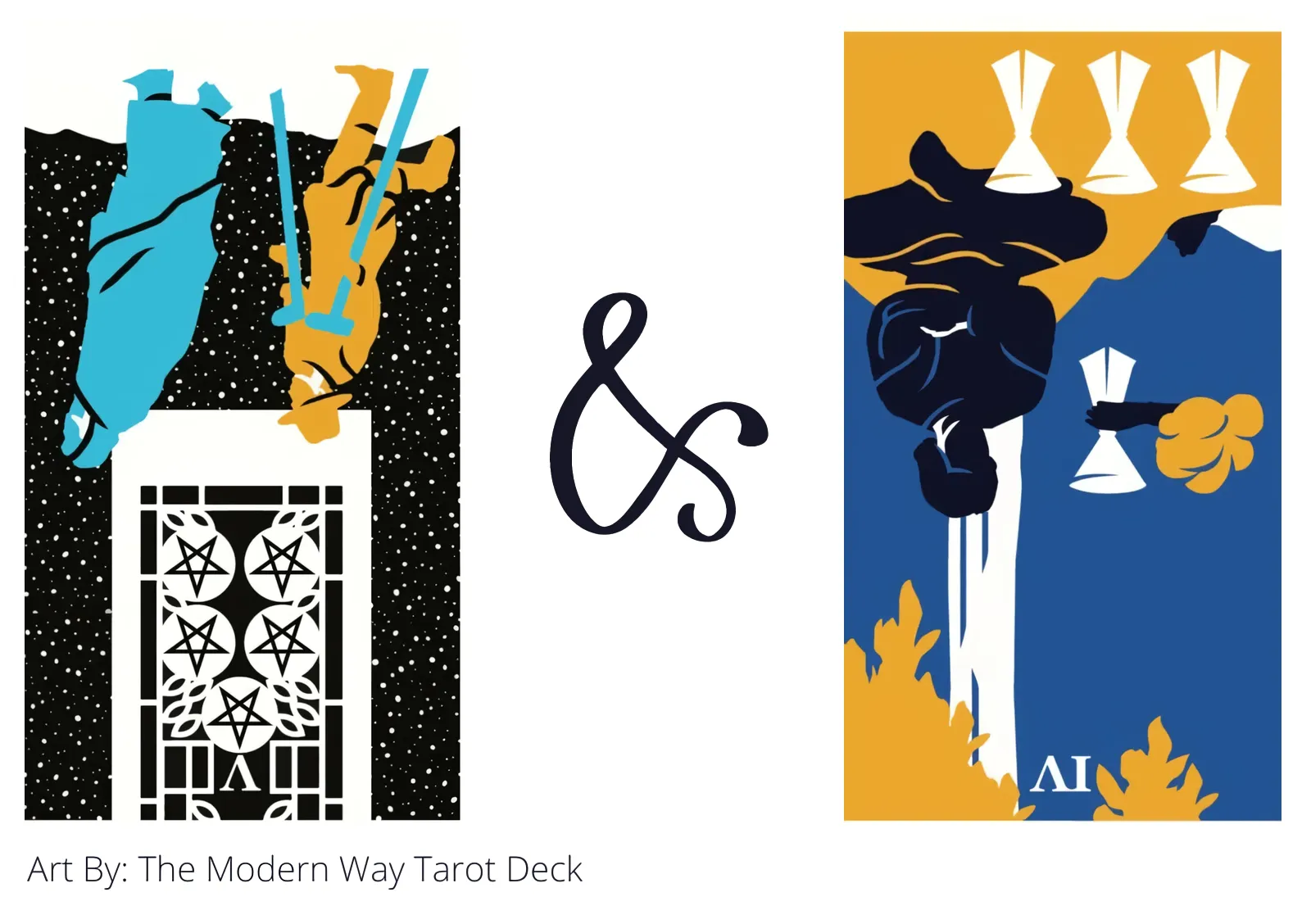 five of pentacles reversed and four of cups reversed tarot cards together