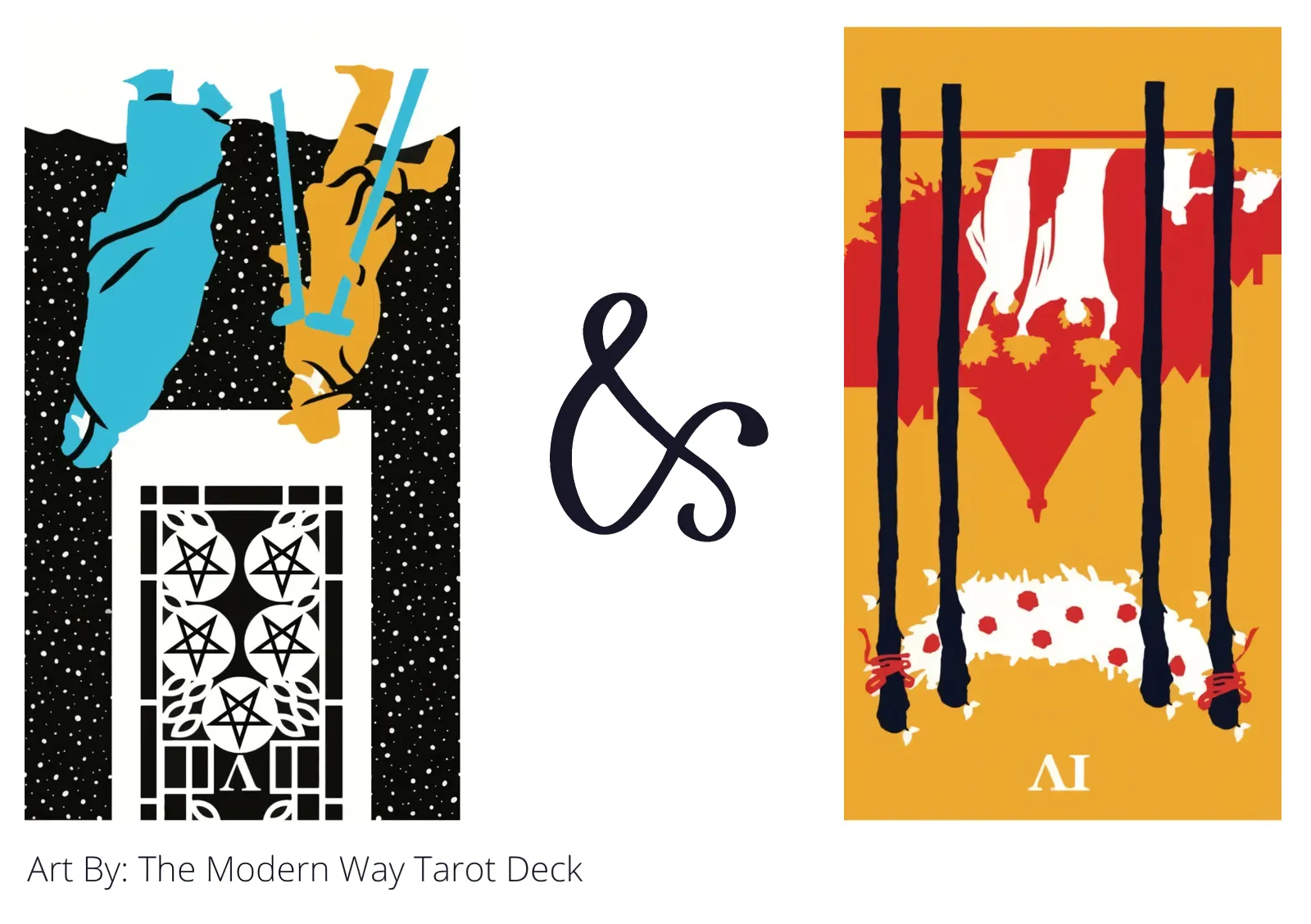 five of pentacles reversed and four of wands reversed tarot cards together