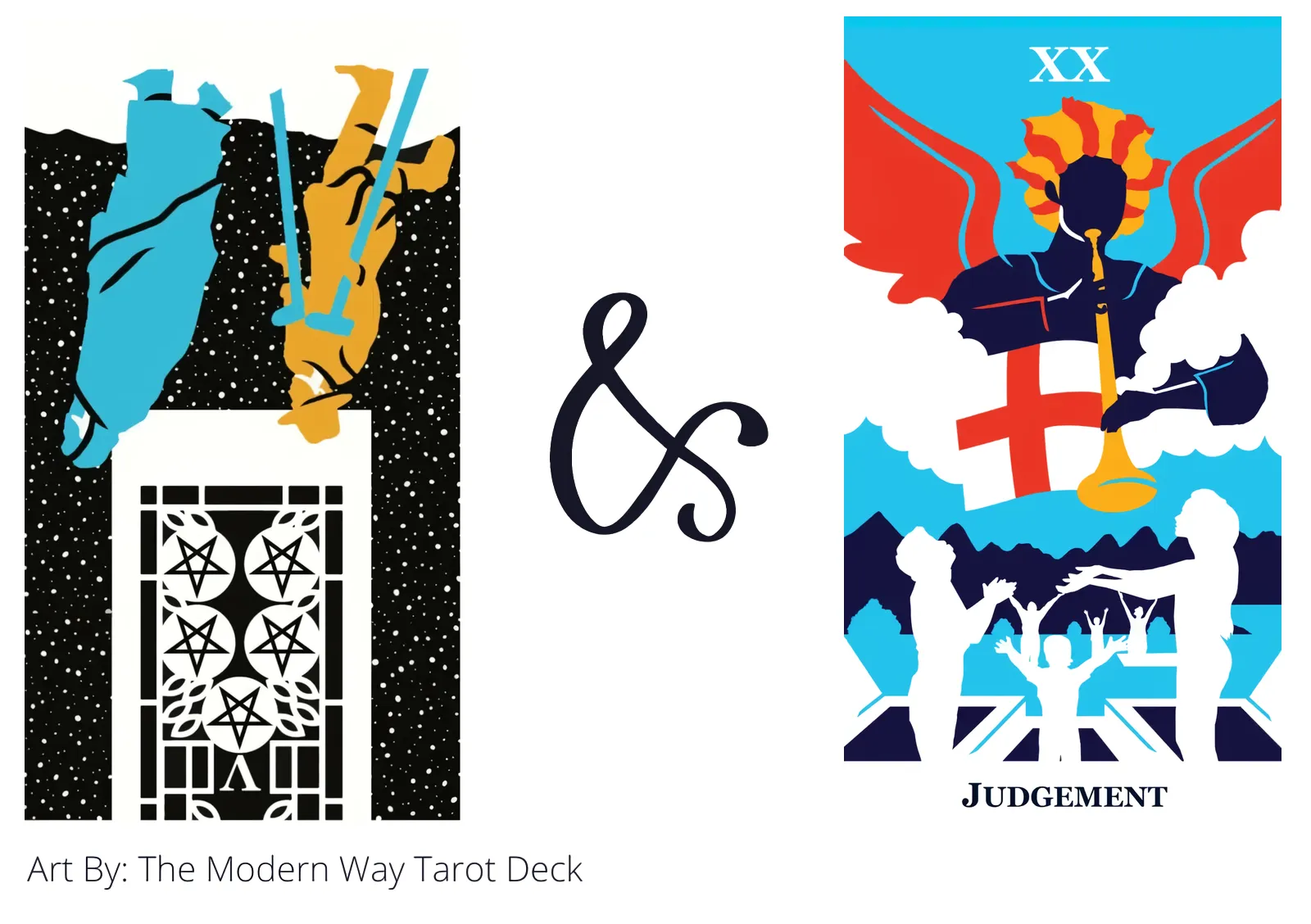 five of pentacles reversed and judgement tarot cards together