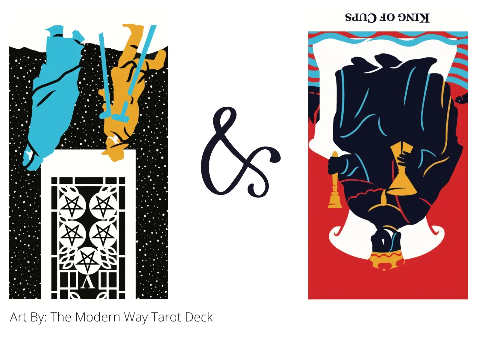 five of pentacles reversed and king of cups reversed tarot cards together