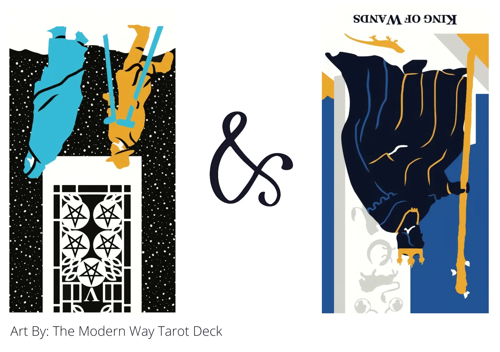 five of pentacles reversed and king of wands reversed tarot cards together