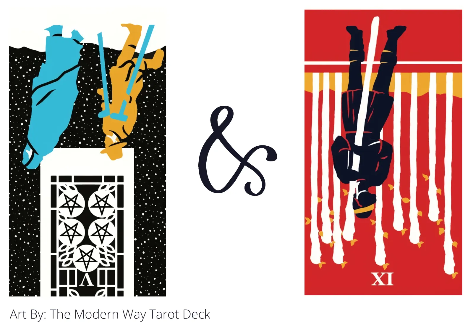 five of pentacles reversed and nine of wands reversed tarot cards together