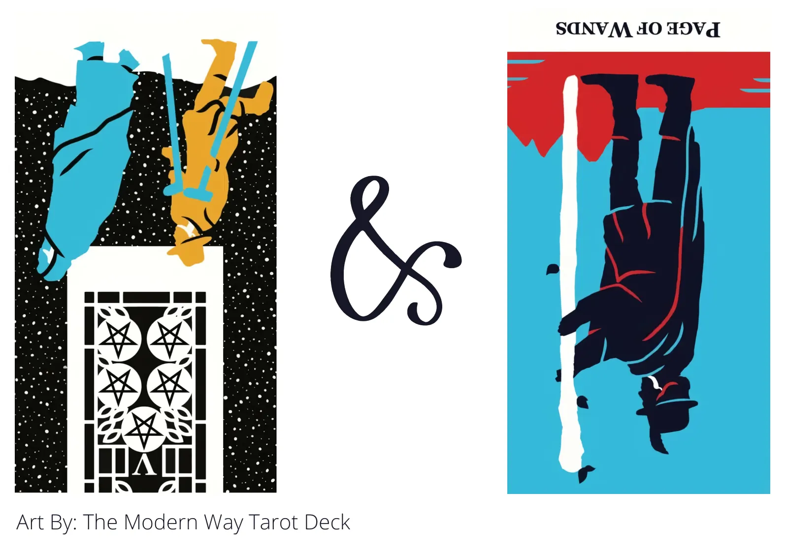 five of pentacles reversed and page of wands reversed tarot cards together