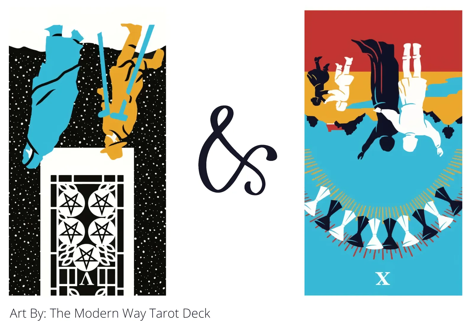 five of pentacles reversed and ten of cups reversed tarot cards together