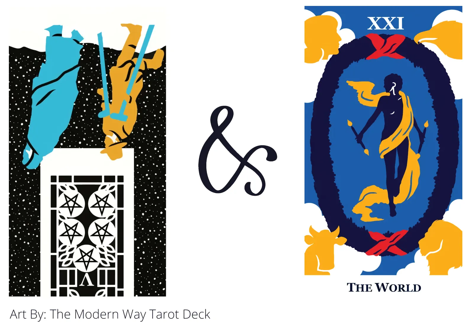 five of pentacles reversed and the world tarot cards together
