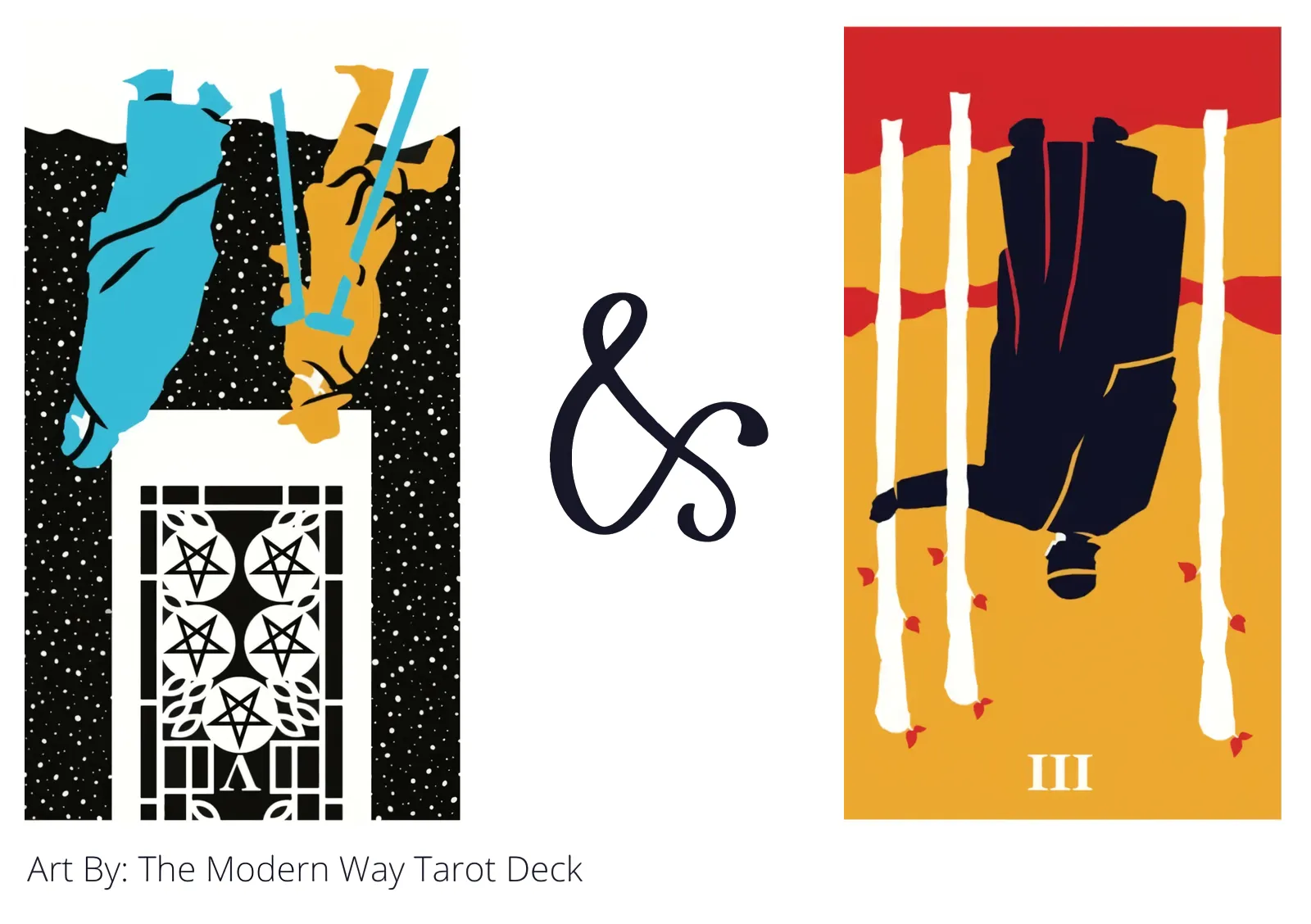 five of pentacles reversed and three of wands reversed tarot cards together