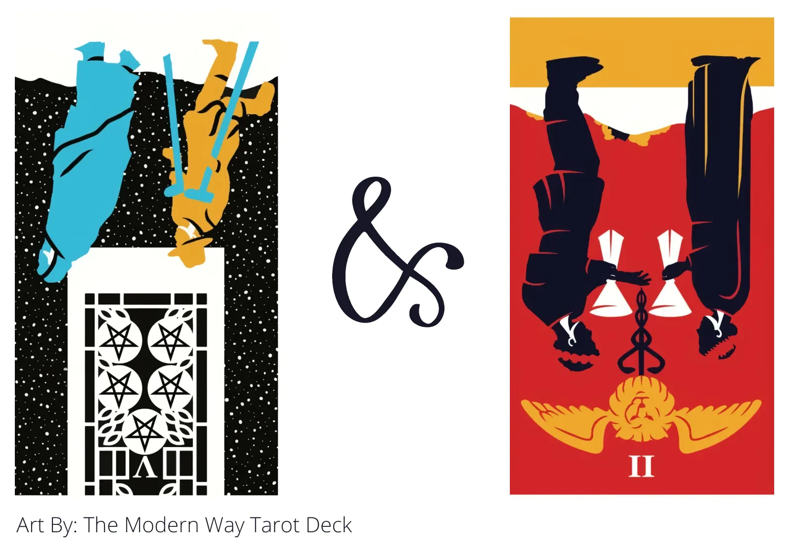 five of pentacles reversed and two of cups reversed tarot cards together